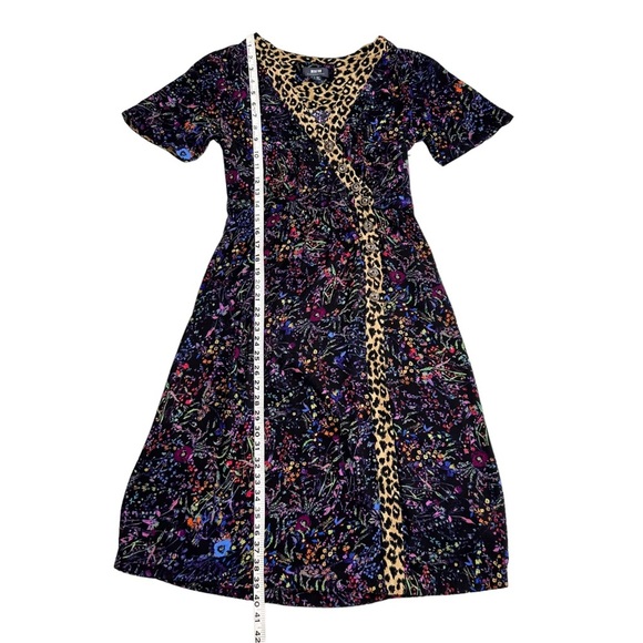 Anthropologie Maeve floral animal print Morgan dress v-neck buttons leopard 6 - Picture 15 of 16